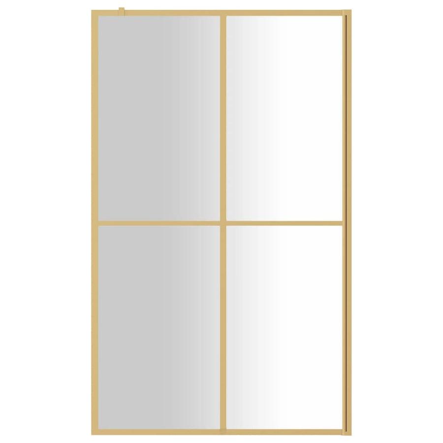 Inloopdouchewand Transparant Esg-Glas Kleurig 118 x 195 cm Goud