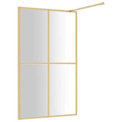 Inloopdouchewand Transparant Esg-Glas Kleurig 118 x 195 cm Goud