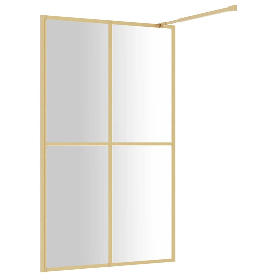 Inloopdouchewand Transparant Esg-Glas Kleurig 118 x 195 cm Goud