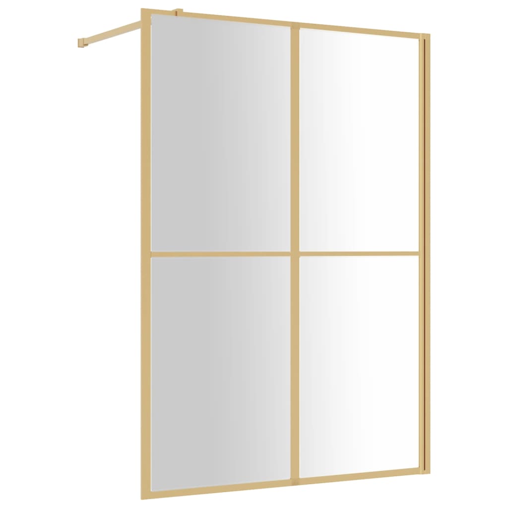 Inloopdouchewand Transparant Esg-Glas Kleurig 140 x 195 cm Goud