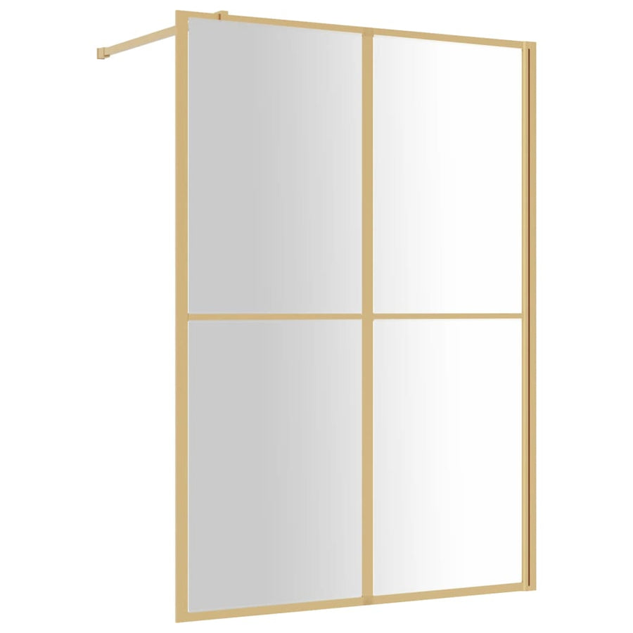 Inloopdouchewand Transparant Esg-Glas Kleurig 140 x 195 cm Goud