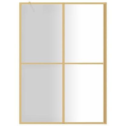 Inloopdouchewand Transparant Esg-Glas Kleurig 140 x 195 cm Goud
