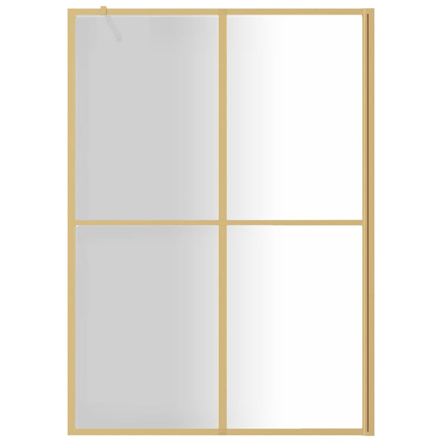 Inloopdouchewand Transparant Esg-Glas Kleurig 140 x 195 cm Goud