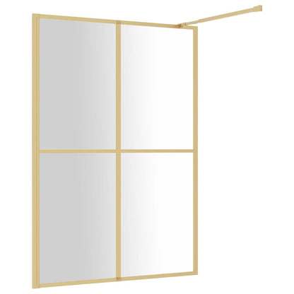 Inloopdouchewand Transparant Esg-Glas Kleurig 140 x 195 cm Goud