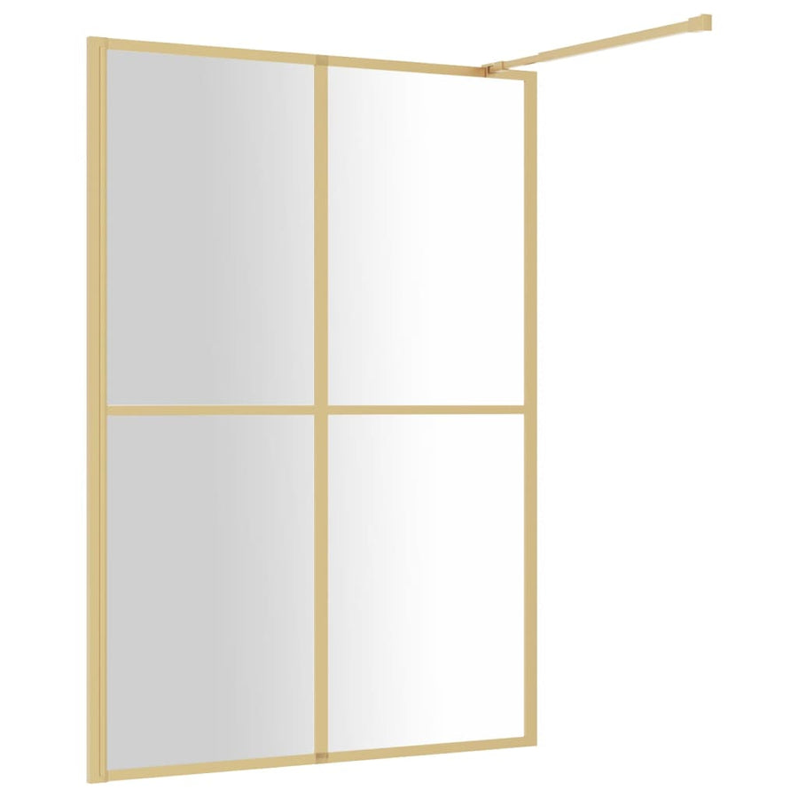 Inloopdouchewand Transparant Esg-Glas Kleurig 140 x 195 cm Goud