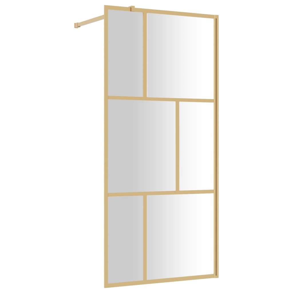 Inloopdouchewand transparant 80x195 cm ESG-glas goudkleurig 80 x 195 cm Goud