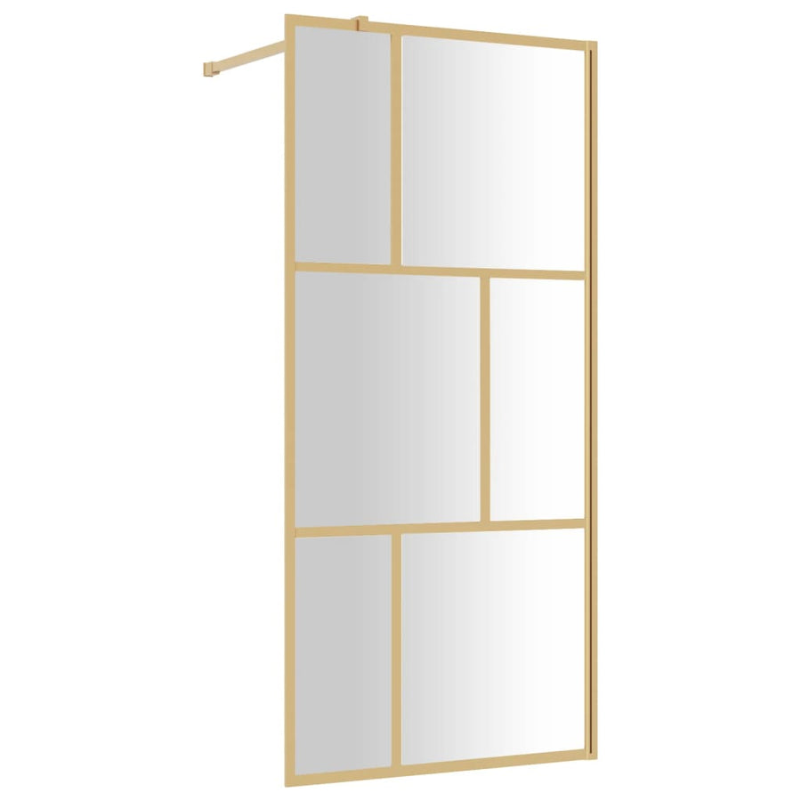 Inloopdouchewand transparant 80x195 cm ESG-glas goudkleurig 80 x 195 cm Goud