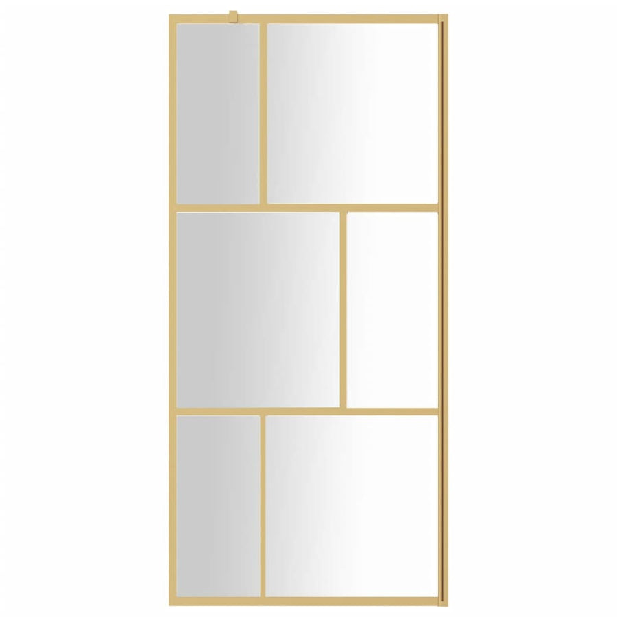 Inloopdouchewand transparant 80x195 cm ESG-glas goudkleurig 80 x 195 cm Goud