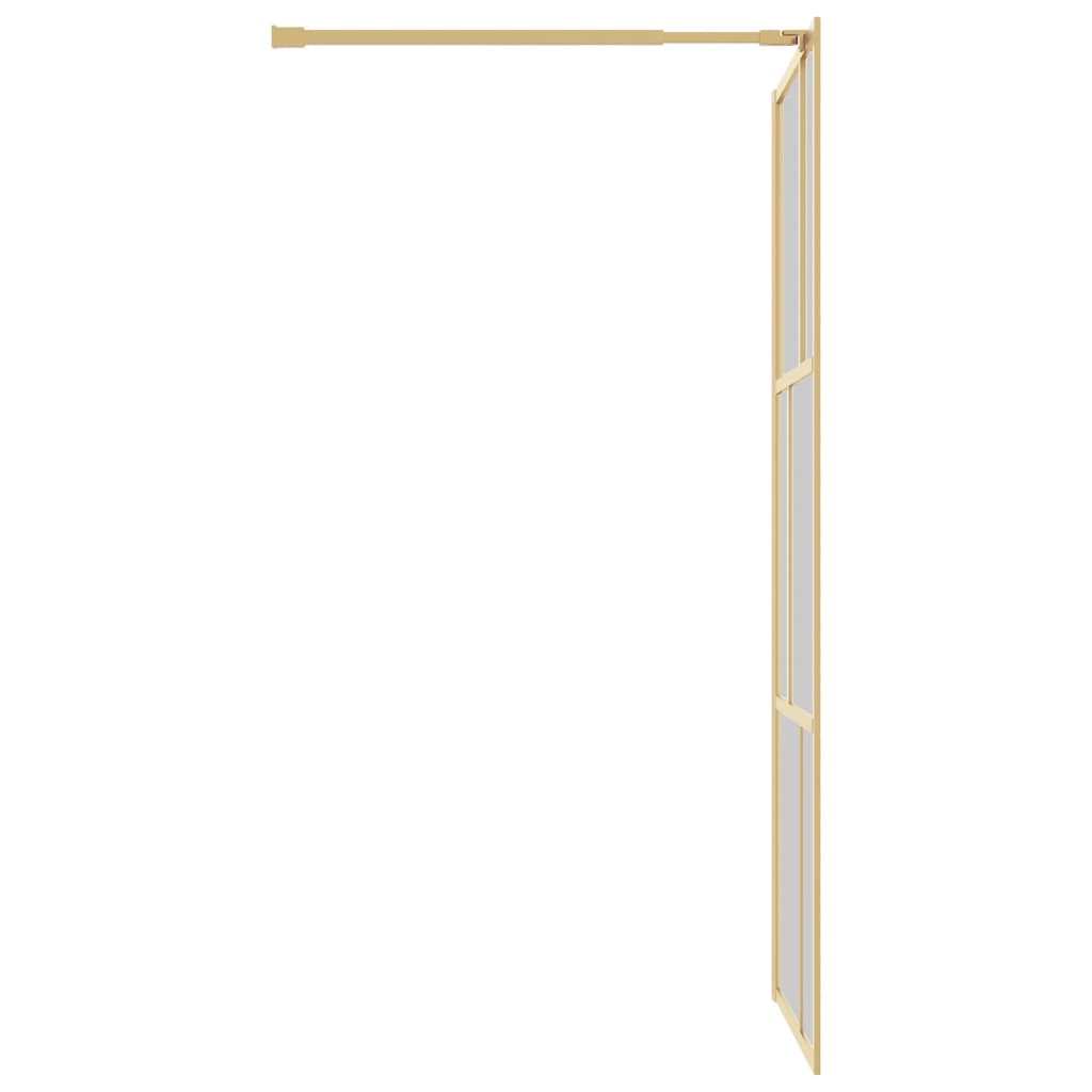 Inloopdouchewand transparant 80x195 cm ESG-glas goudkleurig 80 x 195 cm Goud