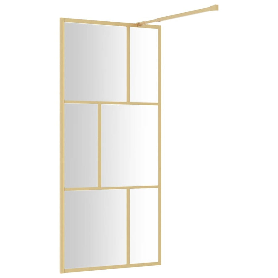Inloopdouchewand transparant 80x195 cm ESG-glas goudkleurig 80 x 195 cm Goud