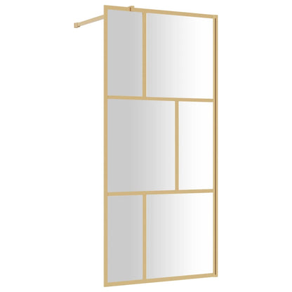Inloopdouchewand transparant 90x195 cm ESG-glas goudkleurig 90 x 195 cm Goud