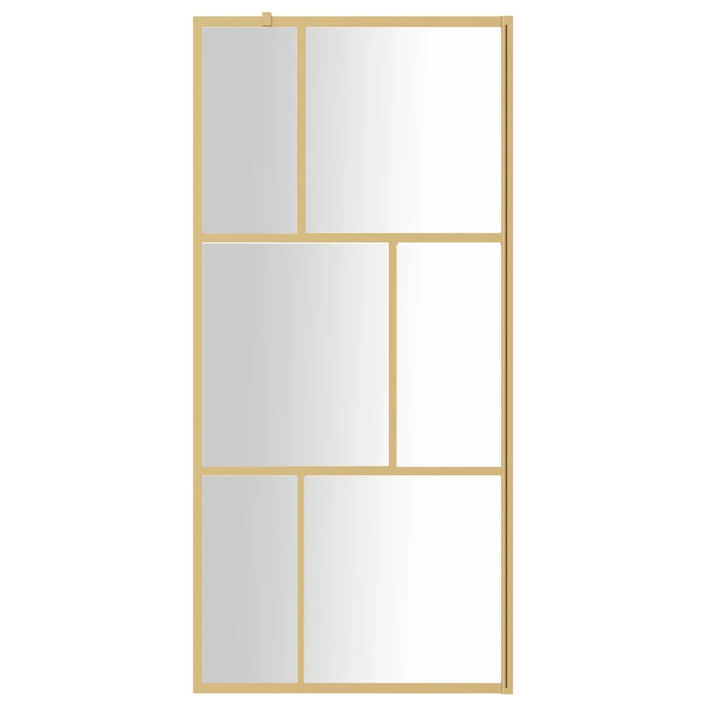 Inloopdouchewand transparant 90x195 cm ESG-glas goudkleurig 90 x 195 cm Goud