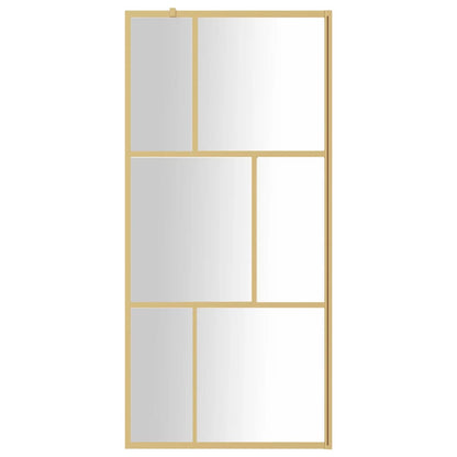 Inloopdouchewand transparant 90x195 cm ESG-glas goudkleurig 90 x 195 cm Goud