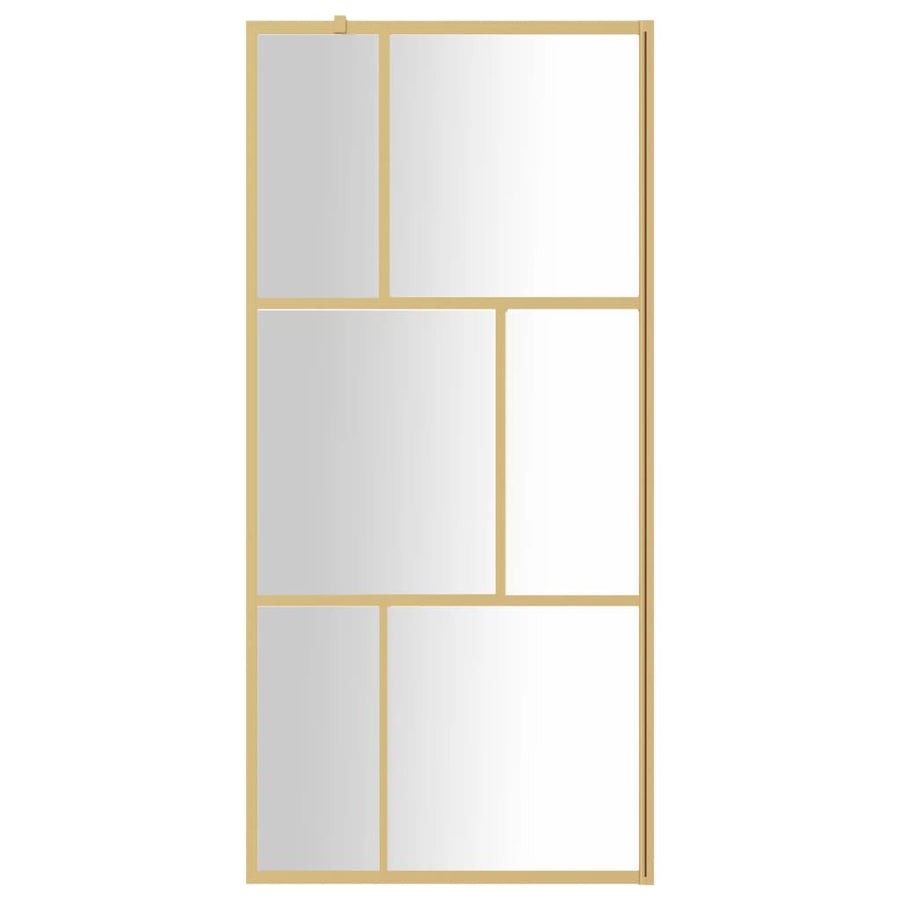 Inloopdouchewand transparant 90x195 cm ESG-glas goudkleurig 90 x 195 cm Goud