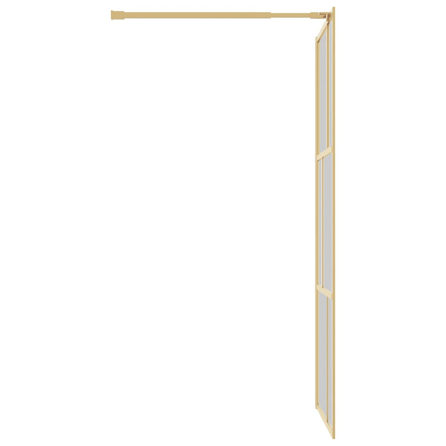 Inloopdouchewand transparant 90x195 cm ESG-glas goudkleurig 90 x 195 cm Goud