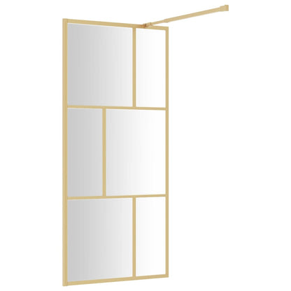 Inloopdouchewand transparant 90x195 cm ESG-glas goudkleurig 90 x 195 cm Goud