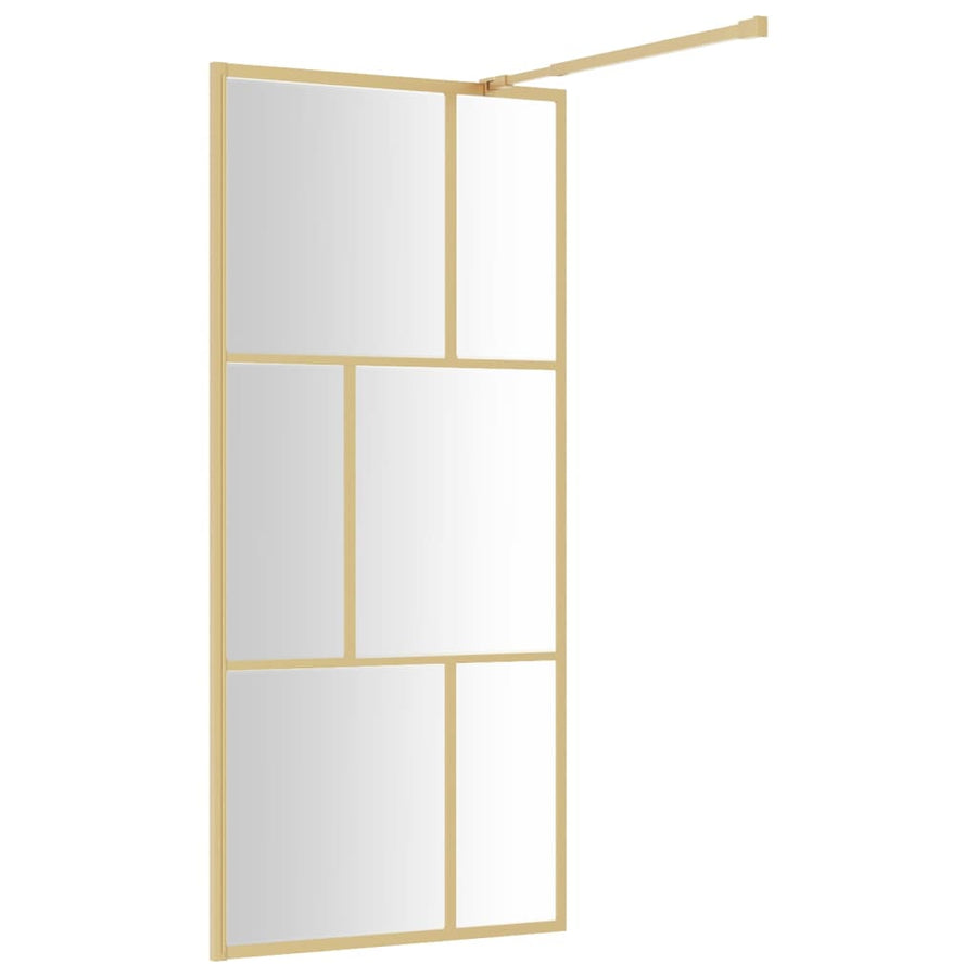 Inloopdouchewand transparant 90x195 cm ESG-glas goudkleurig 90 x 195 cm Goud