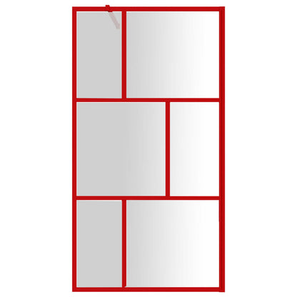 Inloopdouchewand transparant 100x195 cm ESG-glas rood 100 x 195 cm Rood