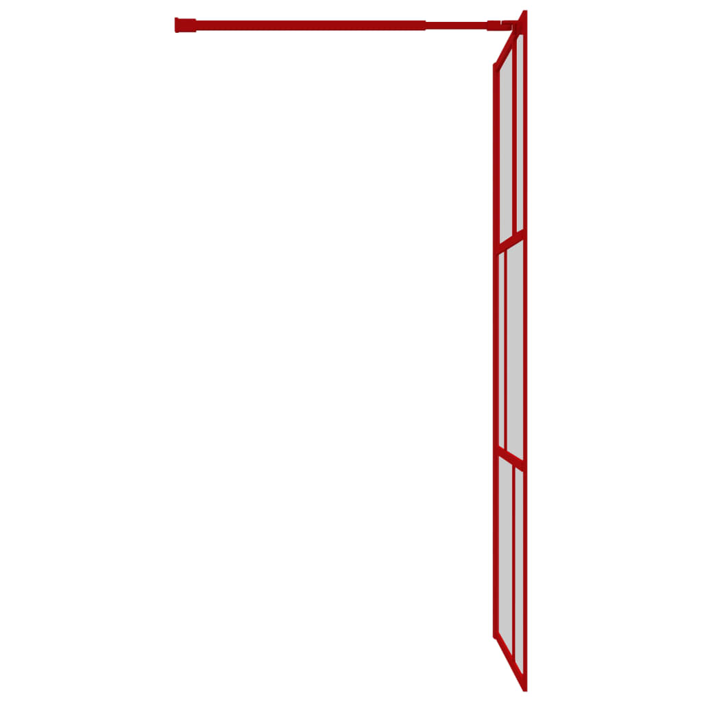 Inloopdouchewand transparant 100x195 cm ESG-glas rood 100 x 195 cm Rood