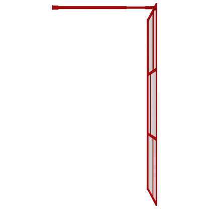 Inloopdouchewand transparant 100x195 cm ESG-glas rood 100 x 195 cm Rood