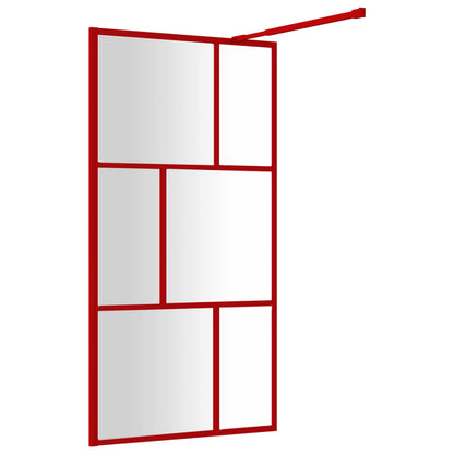 Inloopdouchewand transparant 100x195 cm ESG-glas rood 100 x 195 cm Rood