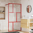 Inloopdouchewand transparant 100x195 cm ESG-glas rood 100 x 195 cm Rood