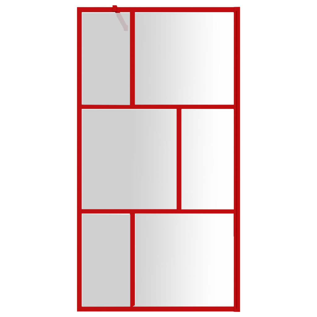 Inloopdouchewand transparant 115x195 cm ESG-glas rood 115 x 195 cm Rood