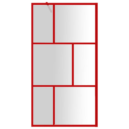Inloopdouchewand transparant 115x195 cm ESG-glas rood 115 x 195 cm Rood