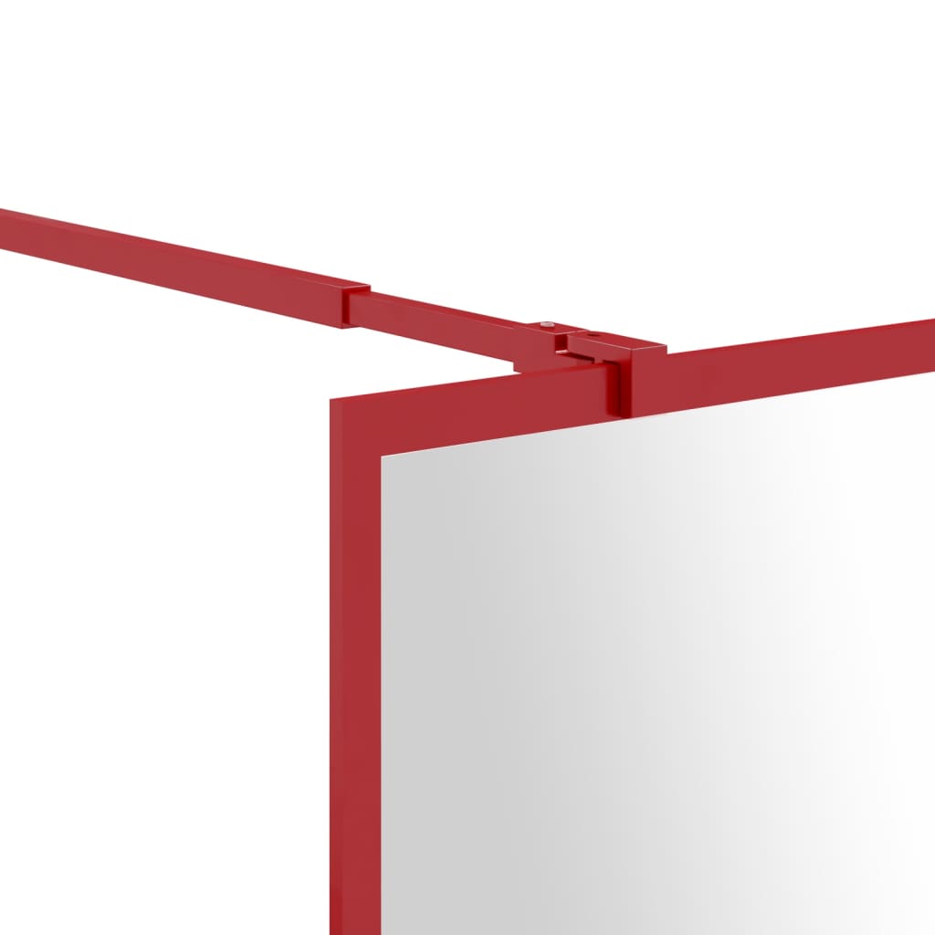 Inloopdouchewand transparant 115x195 cm ESG-glas rood 115 x 195 cm Rood