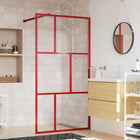 Inloopdouchewand transparant 115x195 cm ESG-glas rood 115 x 195 cm Rood