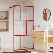 Walk-in shower screen transparent 115x195 cm ESG glass red