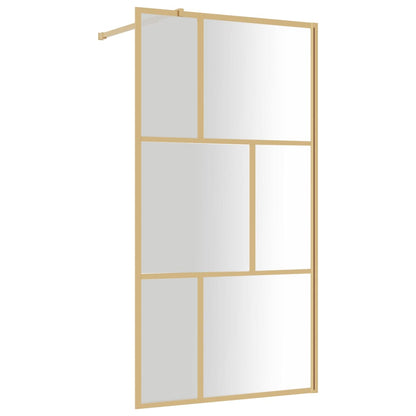 Inloopdouchewand Transparant Esg-Glas Kleurig 115 x 195 cm Goud