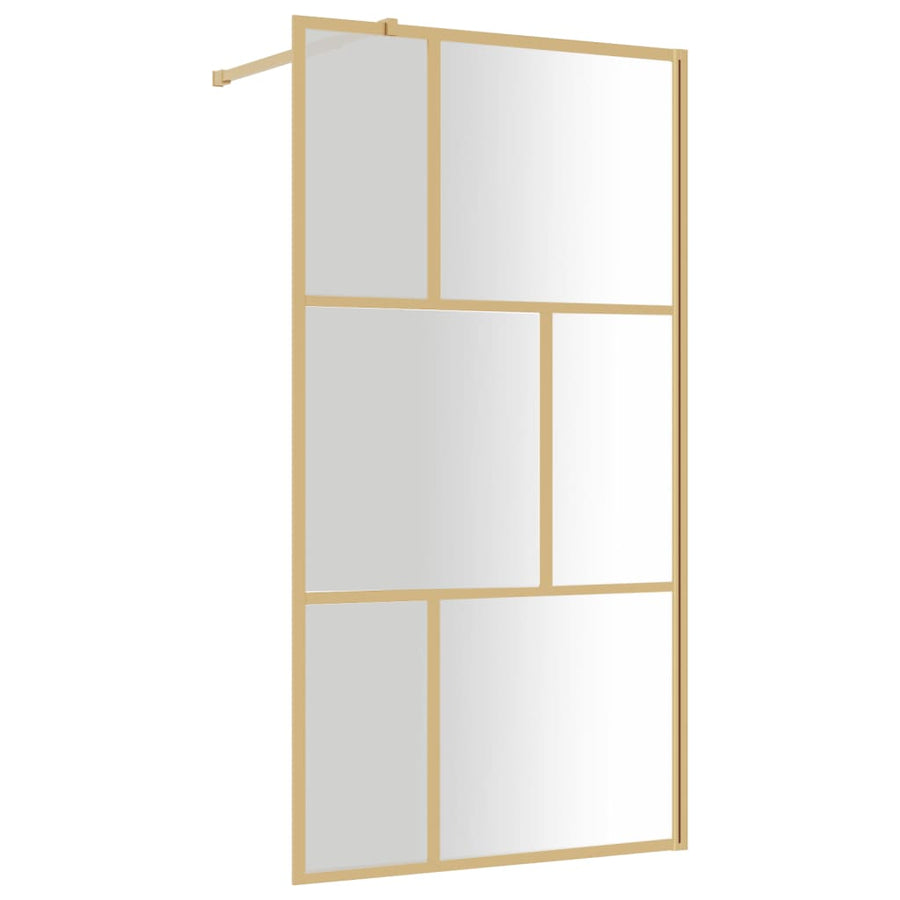 Inloopdouchewand Transparant Esg-Glas Kleurig 115 x 195 cm Goud
