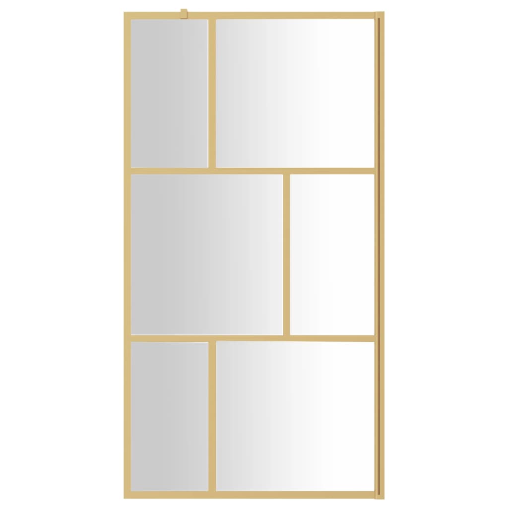 Inloopdouchewand Transparant Esg-Glas Kleurig 115 x 195 cm Goud