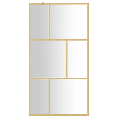Inloopdouchewand Transparant Esg-Glas Kleurig 115 x 195 cm Goud