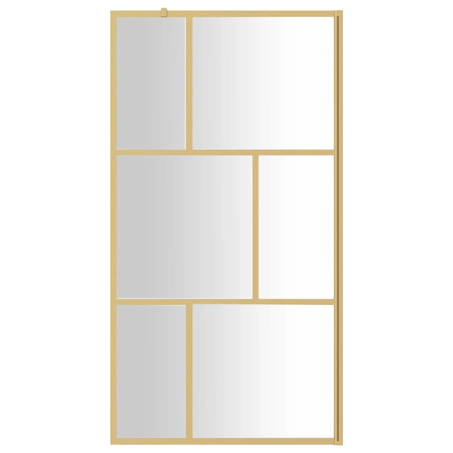 Inloopdouchewand Transparant Esg-Glas Kleurig 115 x 195 cm Goud