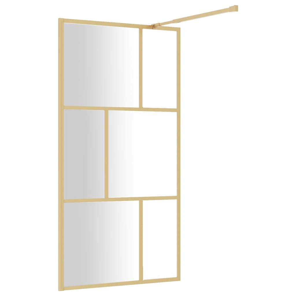 Inloopdouchewand Transparant Esg-Glas Kleurig 115 x 195 cm Goud