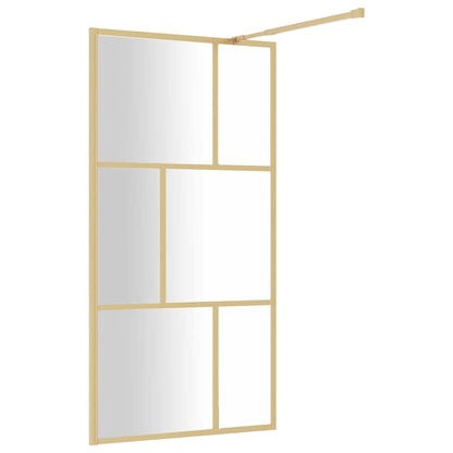 Inloopdouchewand Transparant Esg-Glas Kleurig 115 x 195 cm Goud