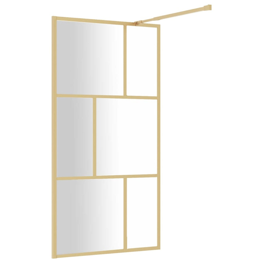 Inloopdouchewand Transparant Esg-Glas Kleurig 115 x 195 cm Goud