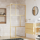 Walk-in shower screen transparent 115x195 cm ESG glass gold-coloured