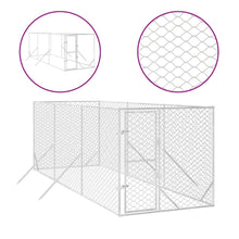 Hondenkennel Voor Buiten Gegalvaniseerd Staal Zilver 2 x 6 x 2 m