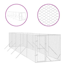 Hondenkennel Voor Buiten Gegalvaniseerd Staal Zilver 2 x 10 x 2 m
