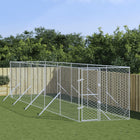 Hondenkennel buiten 200x1000x200 cm gegalvaniseerd staal zilver