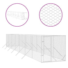 Hondenkennel Voor Buiten Gegalvaniseerd Staal Zilver 2 x 14 x 2 m