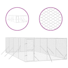 Hondenkennel Voor Buiten Gegalvaniseerd Staal Zilver 4 x 8 x 2 m