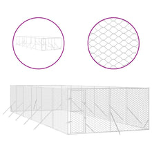 Hondenkennel Voor Buiten Gegalvaniseerd Staal Zilver 4 x 12 x 2 m