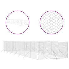 Hondenkennel Voor Buiten Gegalvaniseerd Staal Zilver 4 x 16 x 2 m