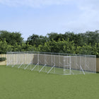 Hondenkennel 4x16x2 m gegalvaniseerd staal zilver