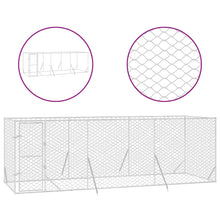 Hondenkennel Voor Buiten Gegalvaniseerd Staal Zilver 6 x 2 x 2 m