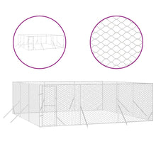 Hondenkennel Voor Buiten Gegalvaniseerd Staal Zilver 6 x 6 x 2 m
